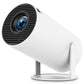 White smart home projector with blue lens on a round tilting base, option White AU Plug