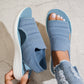 Fly-Knit Flat Sandals for Women Breathable Soft-Sole Summer Beach Shoes