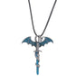 Retro Dragon Pendant Necklace | reverse view product shot