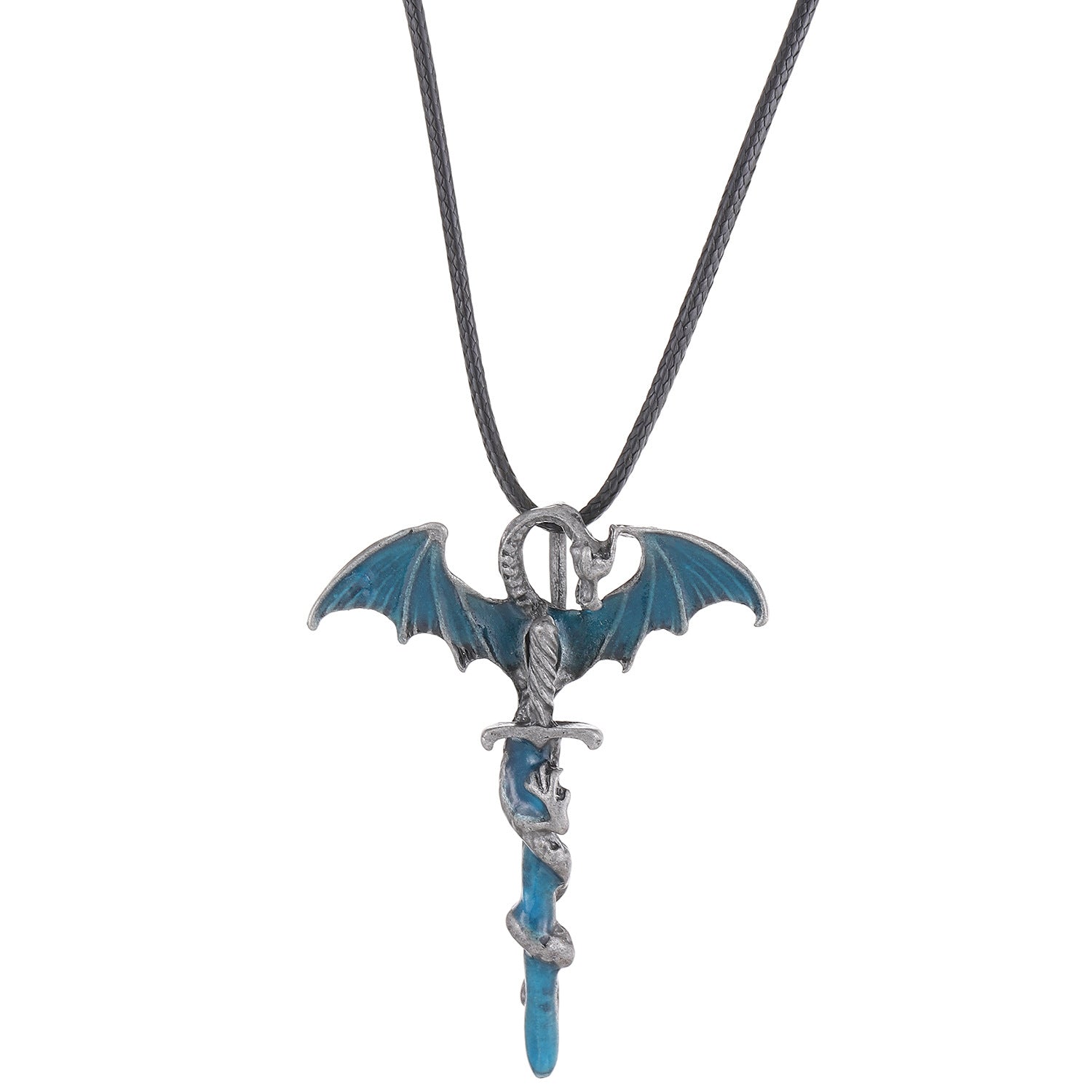 Retro Dragon Pendant Necklace | reverse view product shot