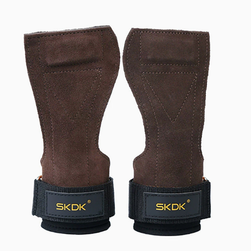 Cowhide weightlifting grips shown in several colours