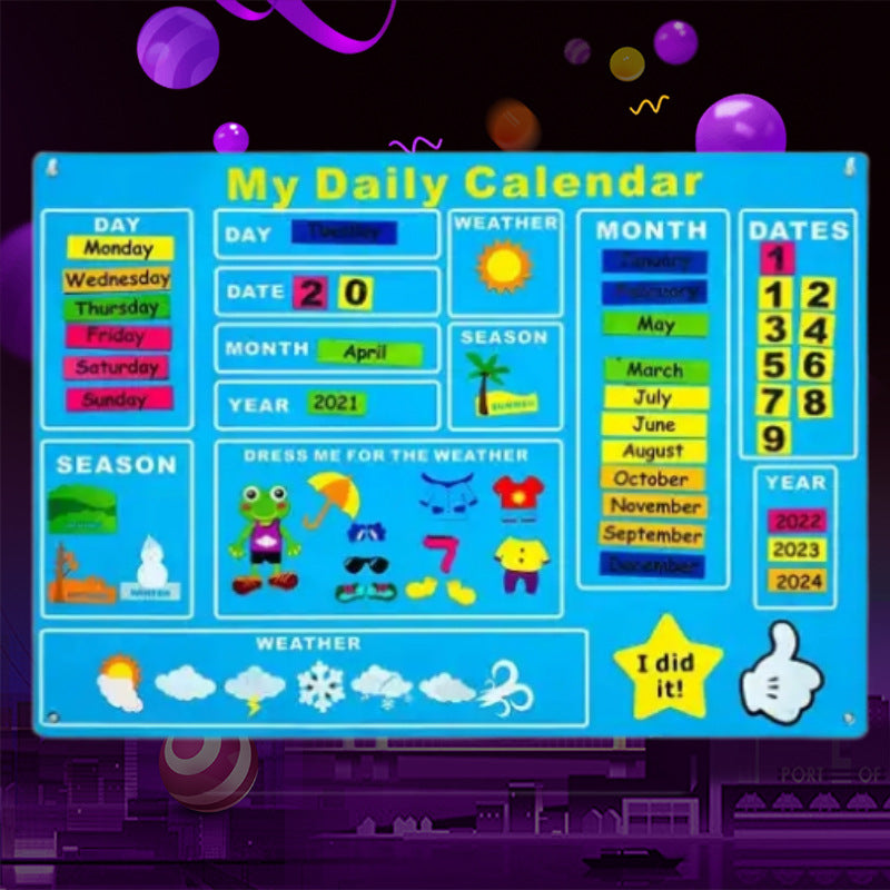 My Daily Calendar felt story board with felt day, month, weather and season pieces for children