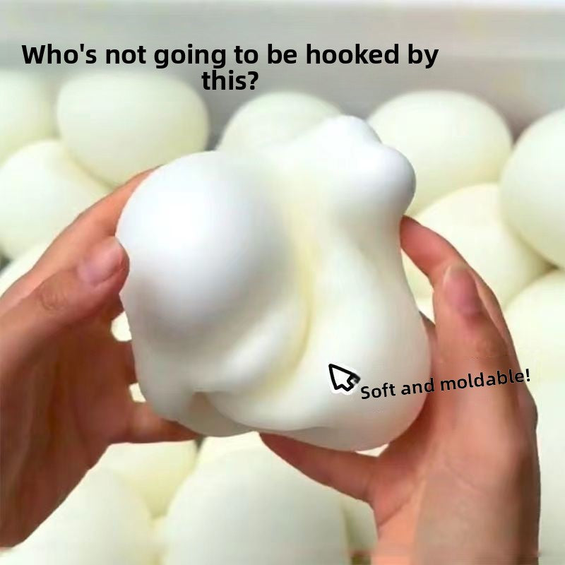 Japanese moldable slow-rebound squeeze bun toy, soft squishy fidget toy held in one hand