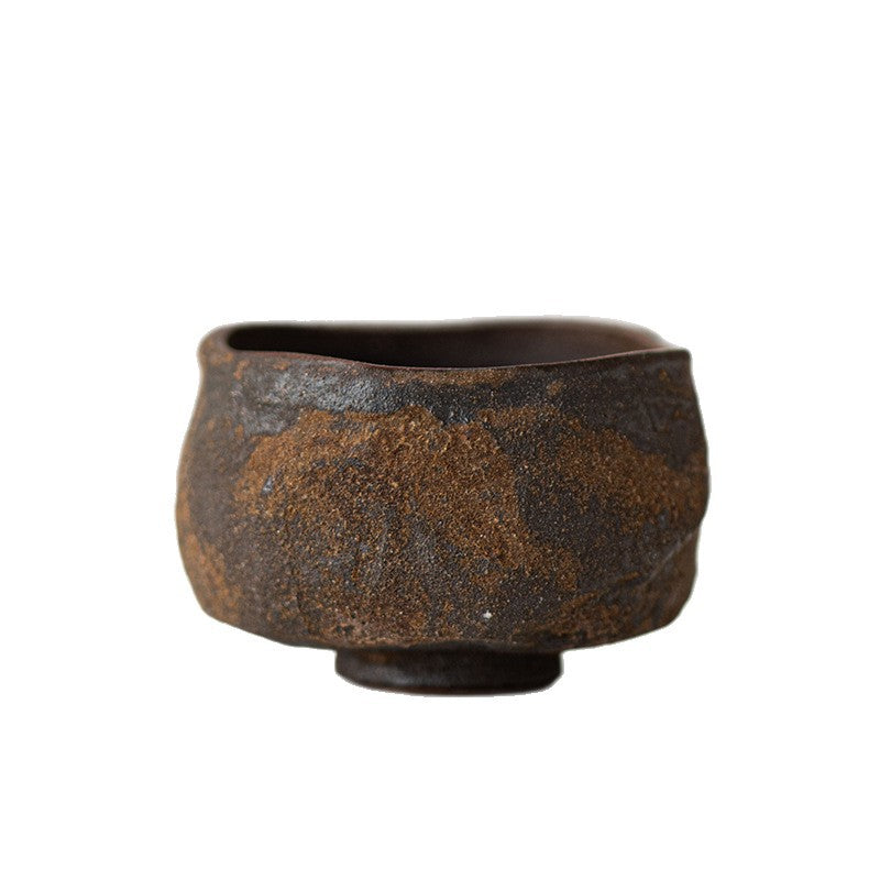 Handmade Rock Clay Tea Cup Japanese Wabi-Sabi Style