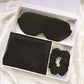 Mulberry silk gift set shown folded with its lidded gift box
