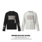 Black and light gray long sleeve t-shirts with Union Jack prints shown side by side