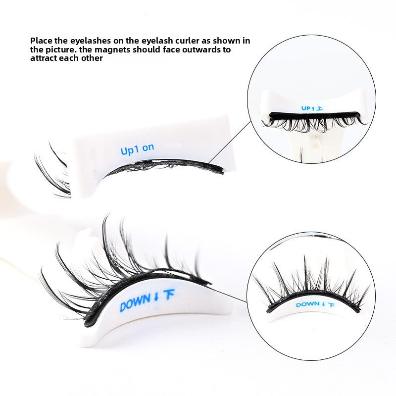 Magnetic false eyelashes side angle showing lash length and shape