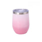 Stemless double-wall stainless steel insulated tumbler in a gradient finish with a clear press-on lid