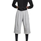 Top-down flat lay of the folded loose-fitting sweatpants in gray