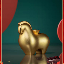 Gold Plated Brass Horse Desktop Decoration