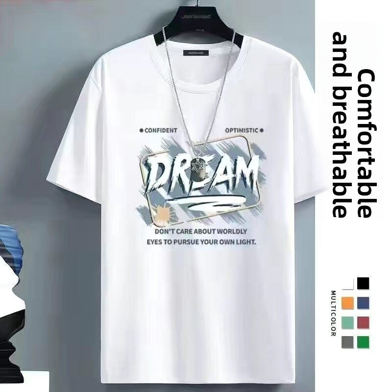 Angled view of the ice silk t-shirt showing its regular fit and soft sheen