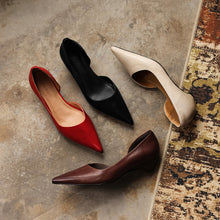 Cowhide Retro Pointed Toe Shoes