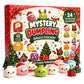 Mystery Dumpling advent calendar box with 24 Christmas Surprises badge and smiling dumpling squeeze toys in front