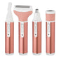 White grooming kit handle and foil shaver head with rose gold trim on white