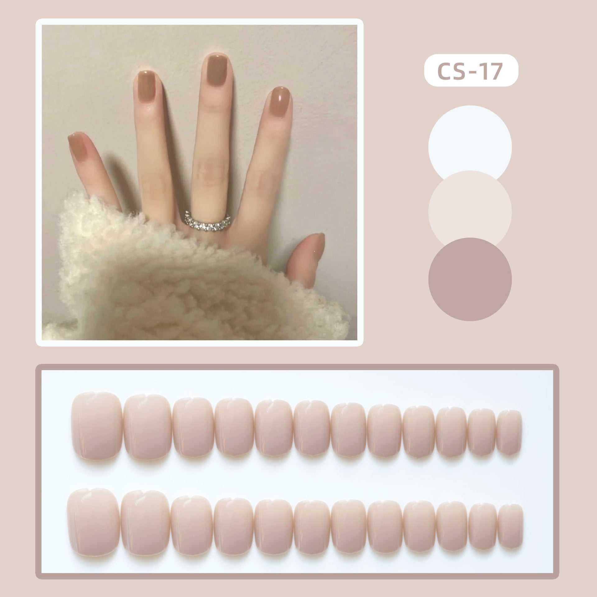 CS01-40 Wearing Nail Art Finished Nail Pieces Long Frosted Nail Pieces | side profile detail close up