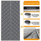 Diamond grid quilted texture of the brown thermal door curtain shown close up