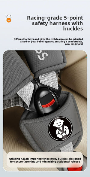 Child car seat installed in a vehicle with Isofix