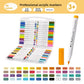 Forty eight color acrylic marker set in a clear carry case with labeled color codes below
