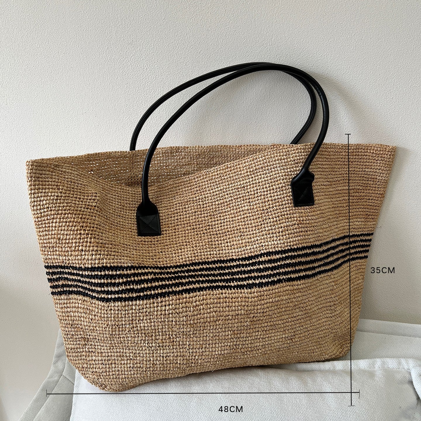 Raffia Hand-Woven Tote Bag | natural light styling shot
