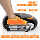Person resting tired legs inside the heated foot and leg massager