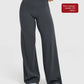 Solid color high waisted wide leg pants in a soft matte knit