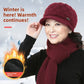 Fleece-Lined Knitted Winter Hat with Scarf Option