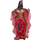African print kaftan maxi dress with wide sheer mesh oversleeves and a V neckline