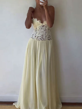Elegant Lace Patchwork Dress