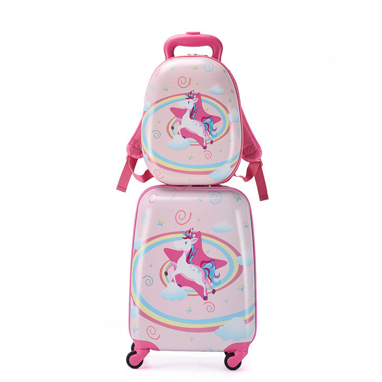 Egg shaped hardshell kids backpack with two padded adjustable shoulder straps