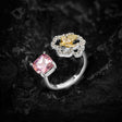 J1728004 pink stone, copper alloy