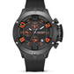 MEGIR watch blue and white silicone strap black case sports dial front view