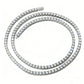 Coiled polished steel tennis chain necklace with clear stones and a box clasp, 5mm 60cm option