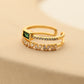 Top-down view of the vintage double-layer ring laid flat showing both parallel bands