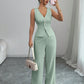 Sleeveless Vest HighWaisted Pants Set