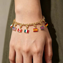 Stainless Steel National Flag Pendant Bracelet