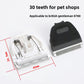 Black and white 30-tooth clipper blade heads side by side with 40 mm by 34.5 mm size marks