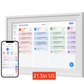 Digital calendar display showing shared plans added remotely from a phone app