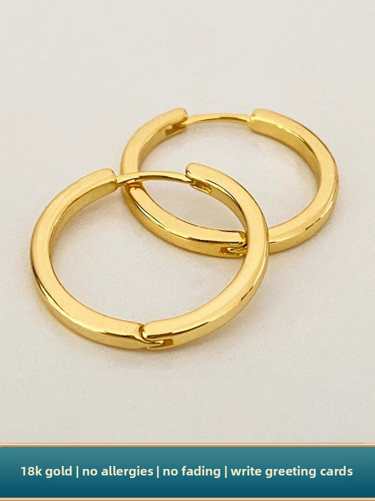 Both earrings worn together with hair pulled back behind the ears