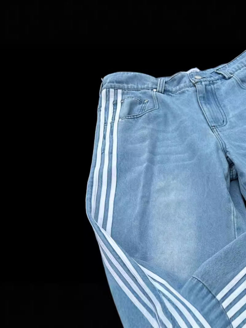 Striped Jeans | angled lifestyle styling shot