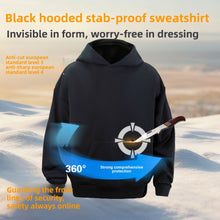 Black Two-Layer Heavyweight Pullover Hoodie
