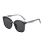 Close view of the grey tinted polycarbonate lens on a square frame sunglass