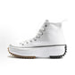 White High-Top platform canvas sneaker with chunky white serrated sole, size 42.5 option photo