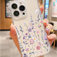 Clear floral phone case with a raised camera lip on a smartphone