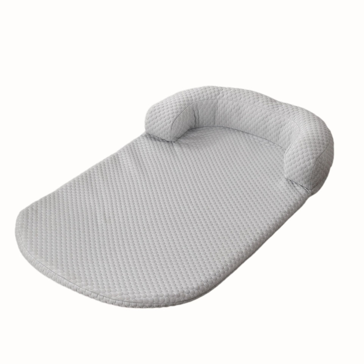 Cool touch summer pet mat with a padded bolster headrest, for cats and dogs