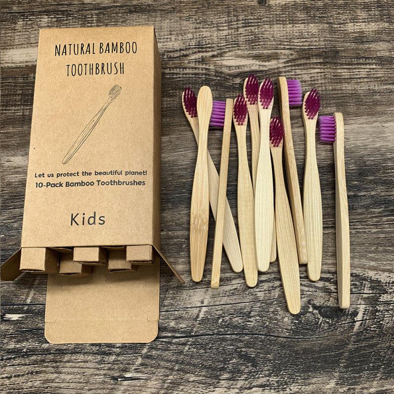 Soft-bristled bamboo toothbrush set | gift ready presentation view