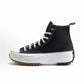 Black High-Top platform canvas sneaker with chunky white serrated sole, size 43 option photo