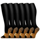 Set of knee high compression socks in botanical and animal print designs