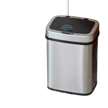 Motion Sensor Stainless Steel Trash Can, 12 L or 15 L