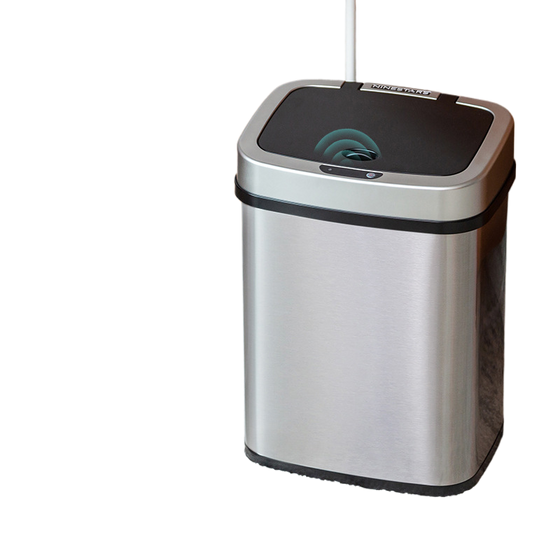 Motion Sensor Stainless Steel Trash Can, 12 L or 15 L