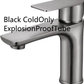 Gunmetal gray single lever faucet, option image labeled Black ColdOnly ExplosionProofTube